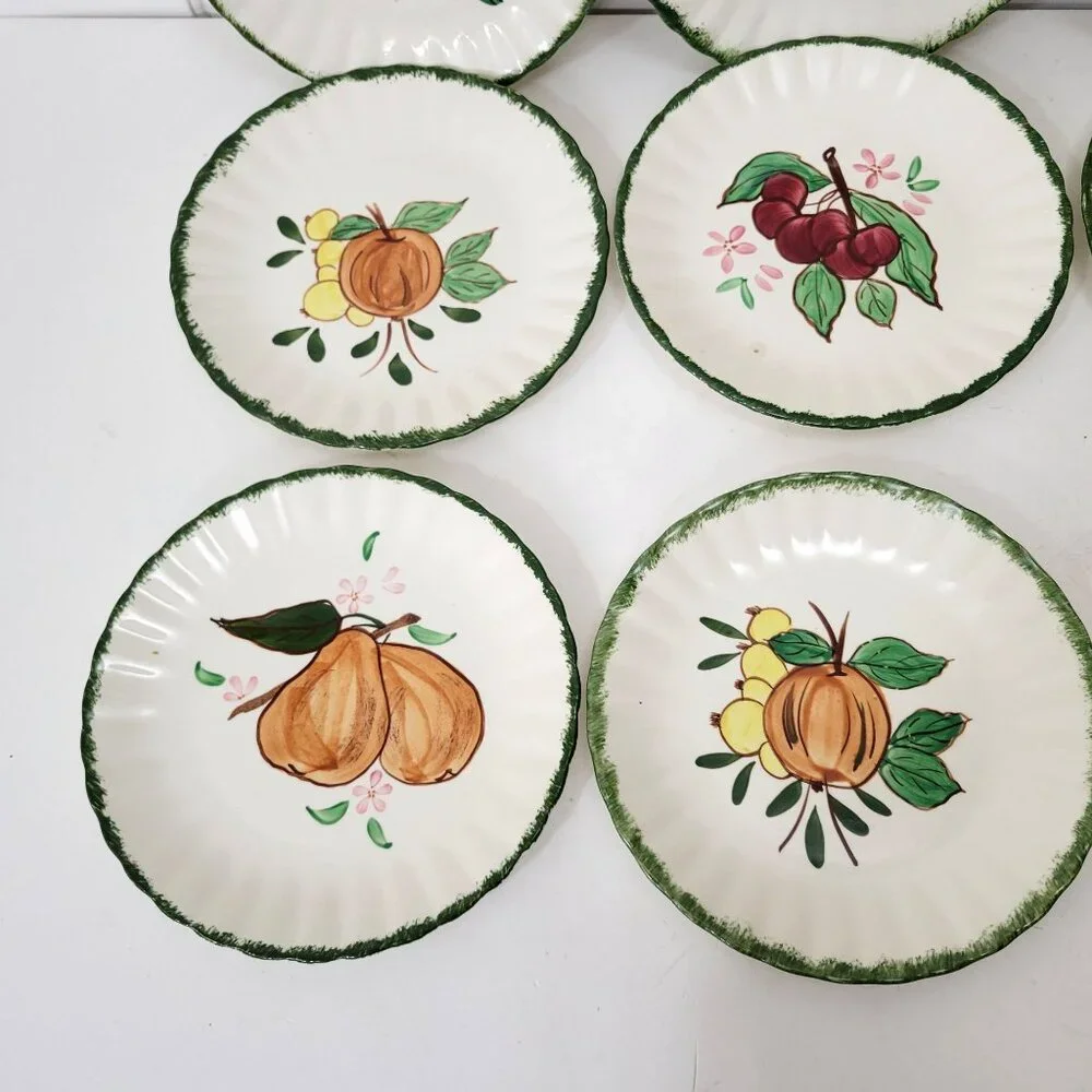 Blue Ridge Pottery Plates, Set of Eight - Picture 3 of 12